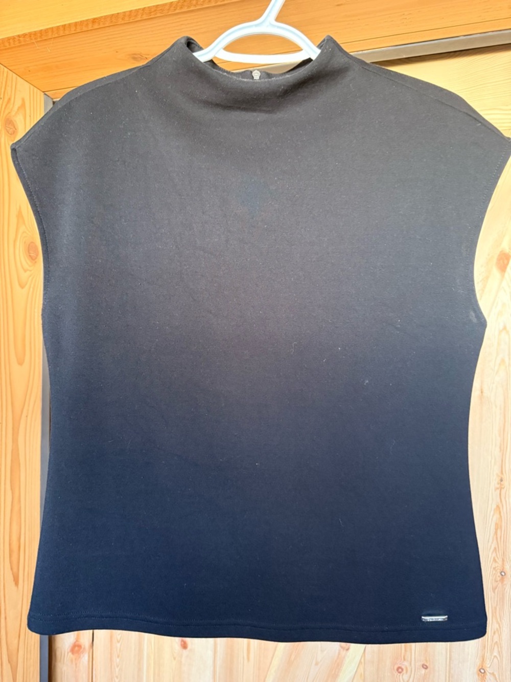 Calvin Klein Black Mock Neck Sleeveless Tank